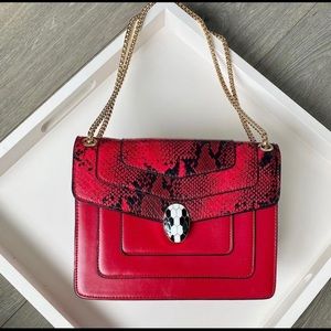 Red classic flap purse